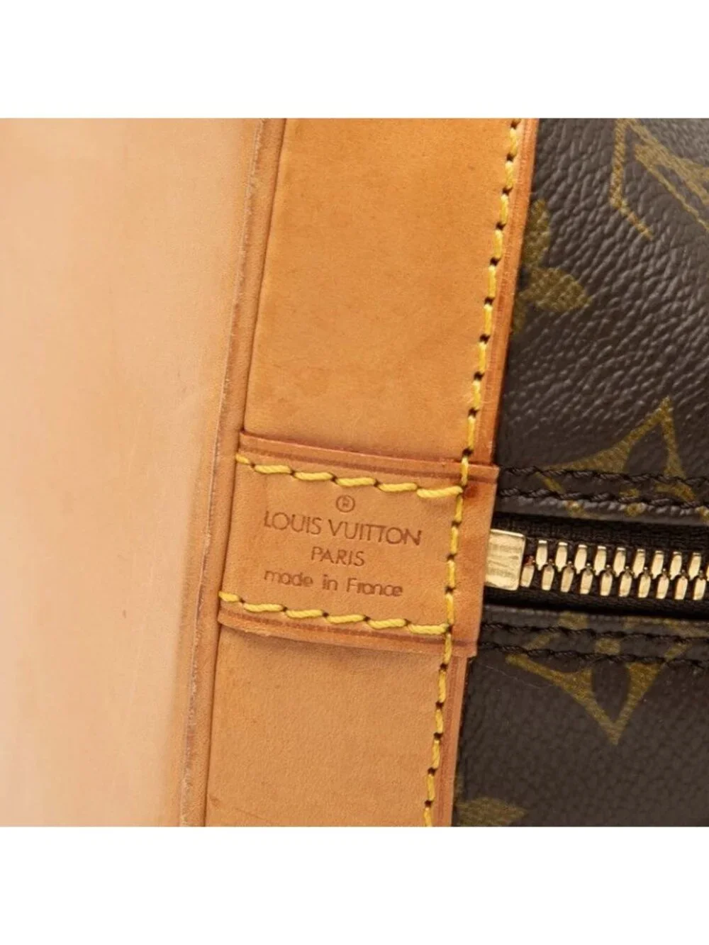 Louis Vuitton Monogram Alma Handbag Brown Leather